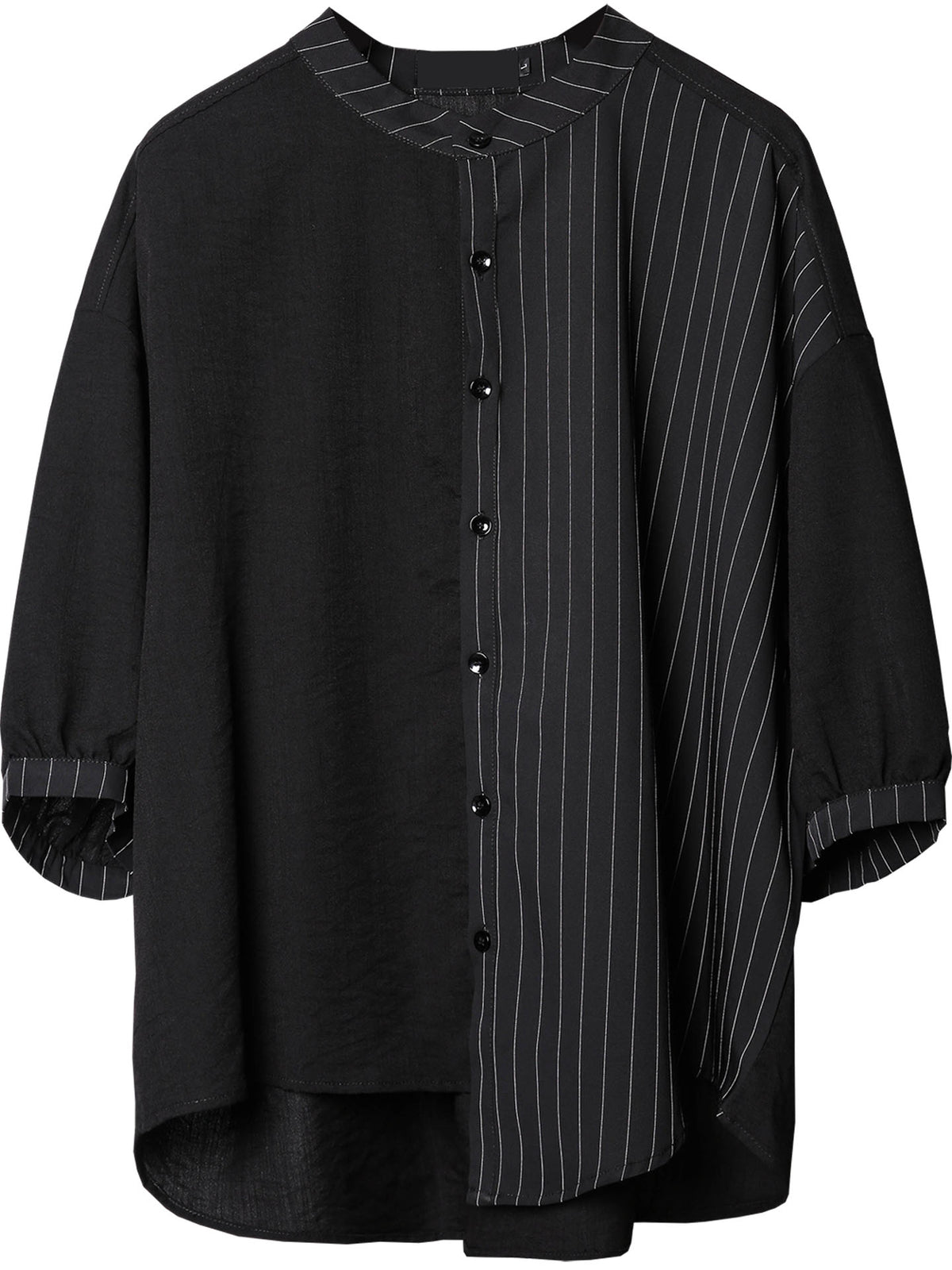 Yamamoto Asymmetric Stripe Short-Sleeve Shirt
