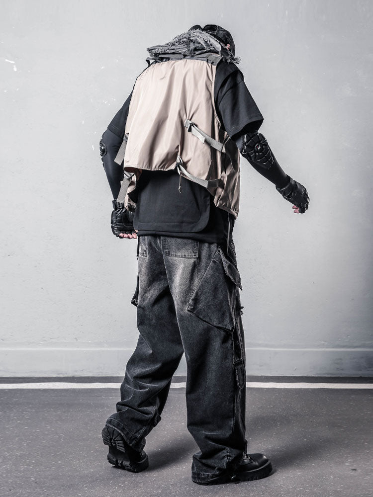 Distressed Cargo Baggy Jeans