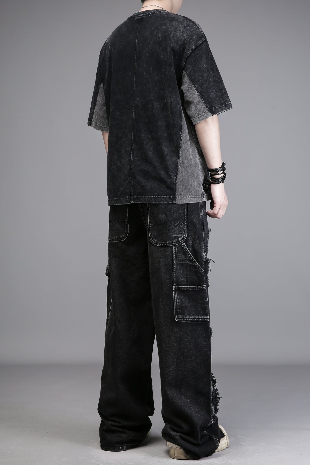 Corduroy-Panel Techwear Tee