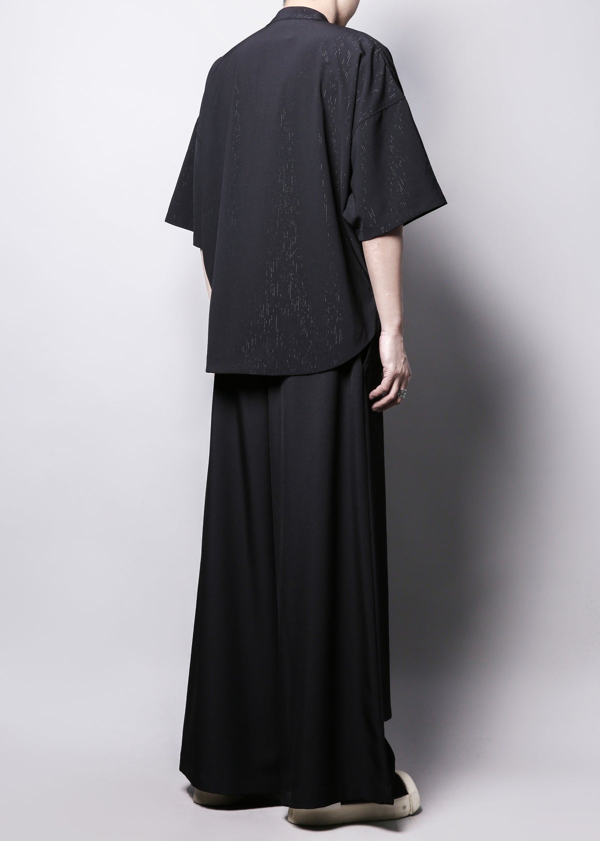 Yamamoto Tie Stand-Collar Half-Sleeve Shirt