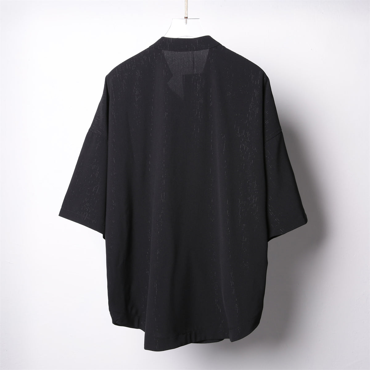Yamamoto Tie Stand-Collar Half-Sleeve Shirt