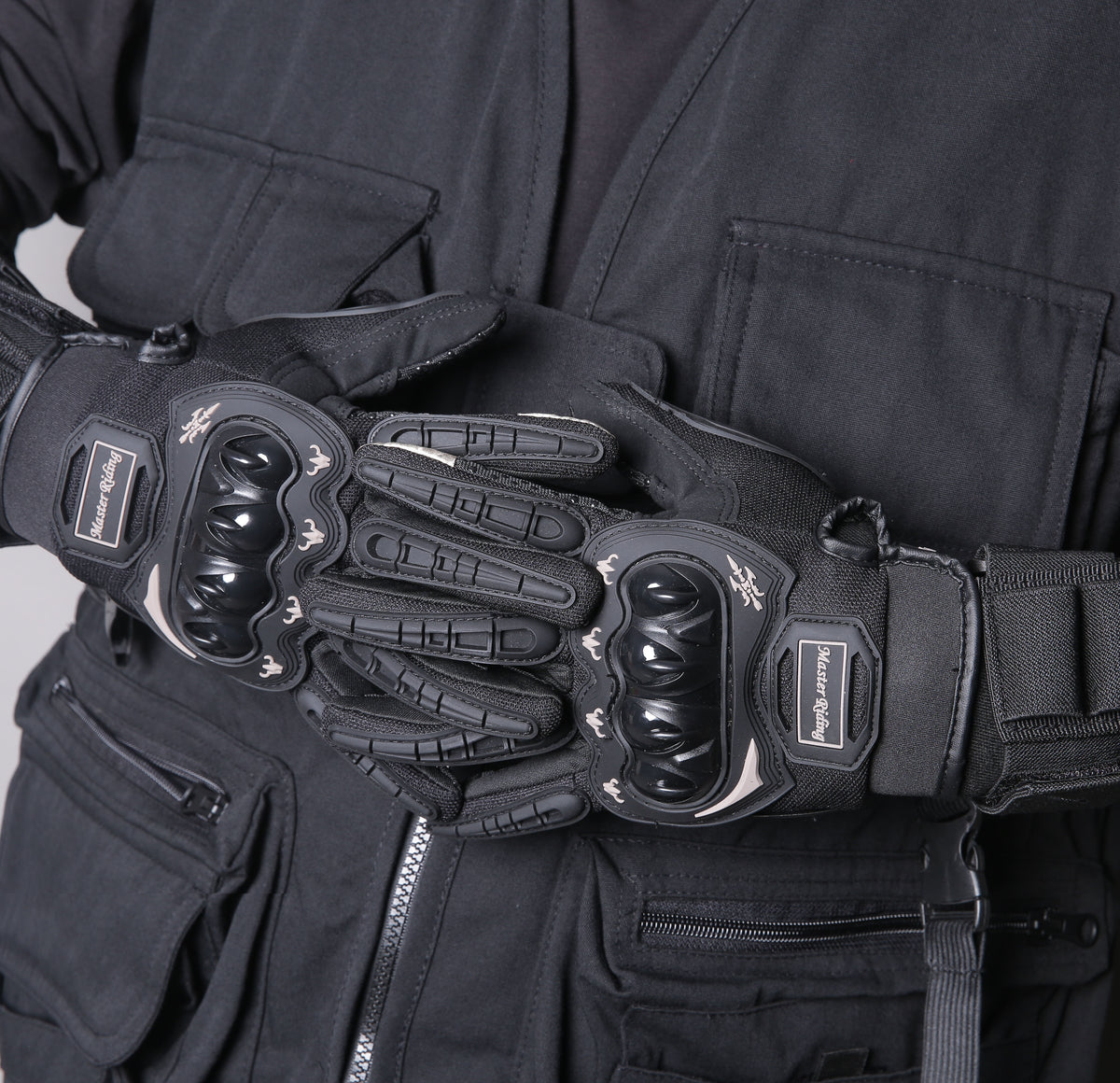 Long Tactical Leather Gloves