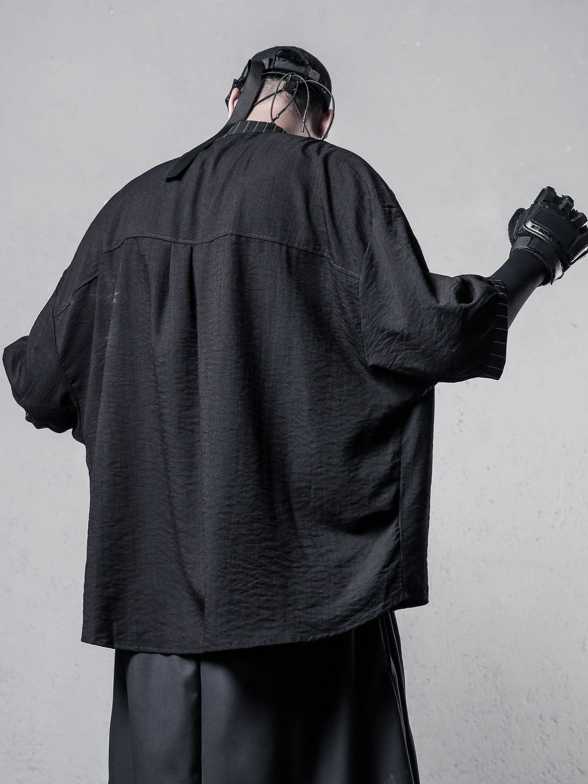 Yamamoto Asymmetric Stripe Short-Sleeve Shirt