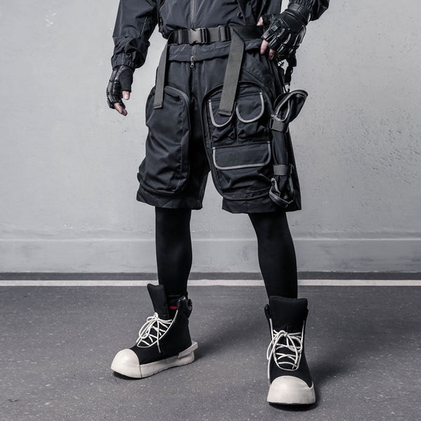 Techwear Cargo Drawstring Shorts