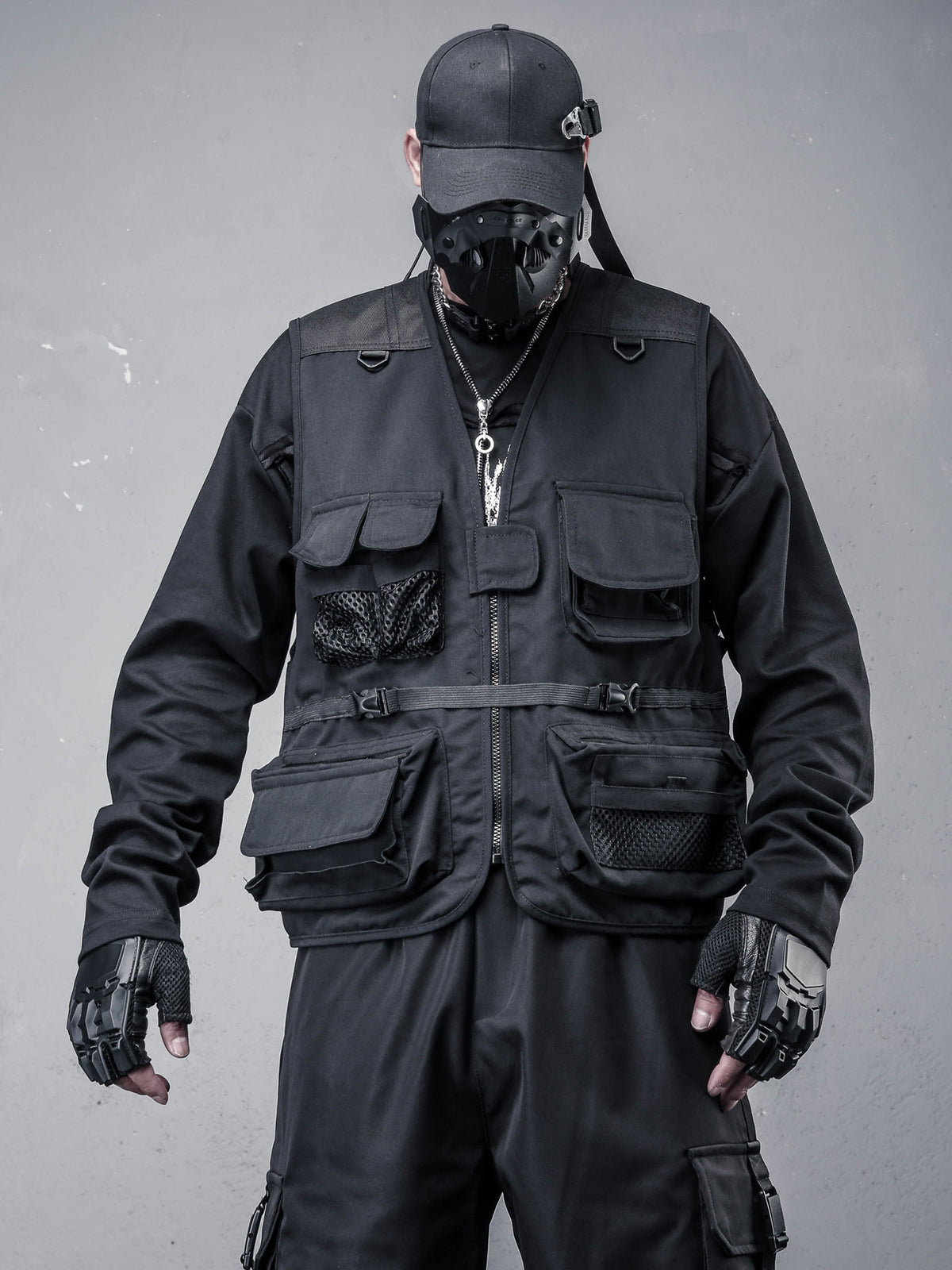 Stand-Collar Tactical Vest Jacket