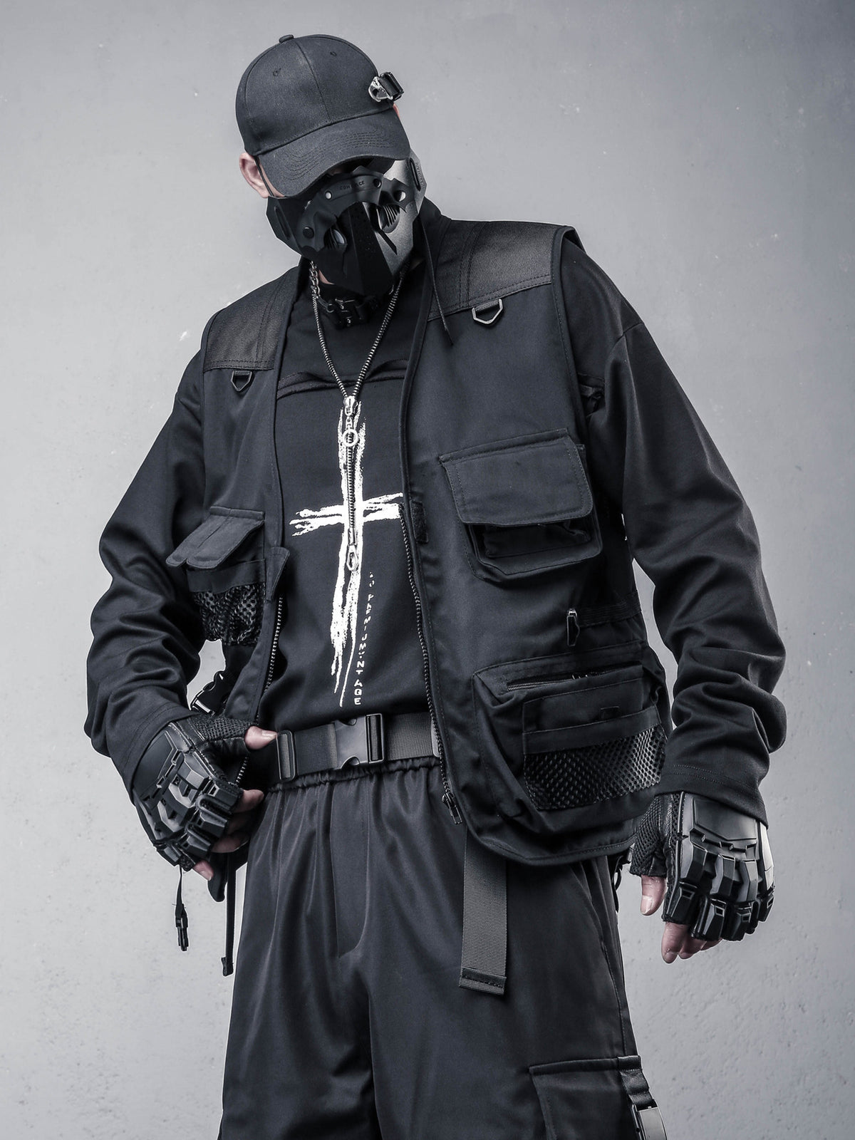 Stand-Collar Tactical Vest Jacket