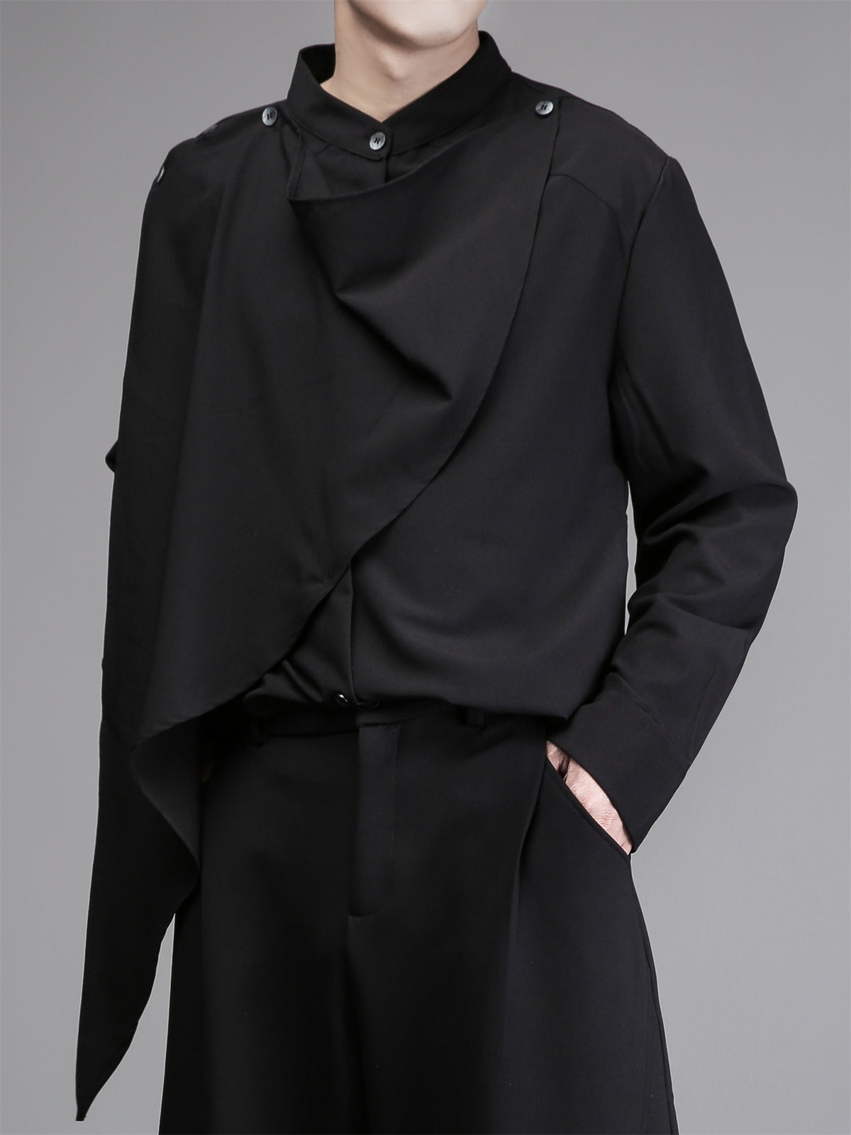 Avant-Garde 3D-Tailored Asymmetric Shirt