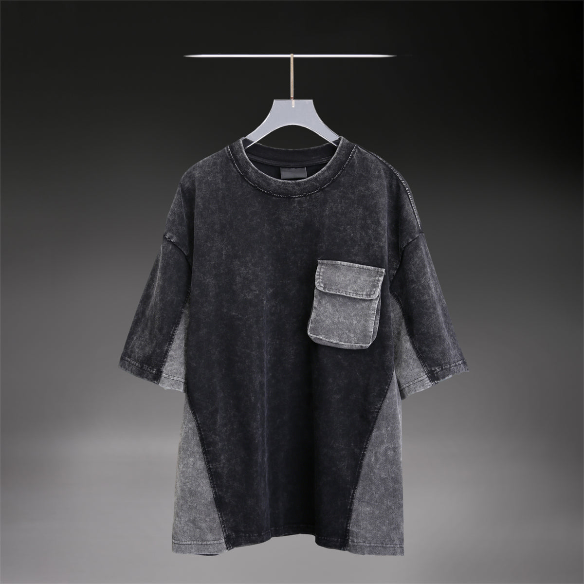 Corduroy-Panel Techwear Tee