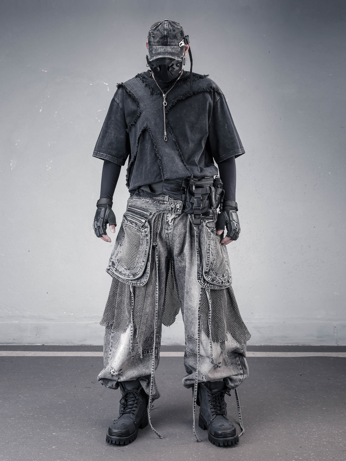 Deconstructed Vintage Wash Distressed Jeans