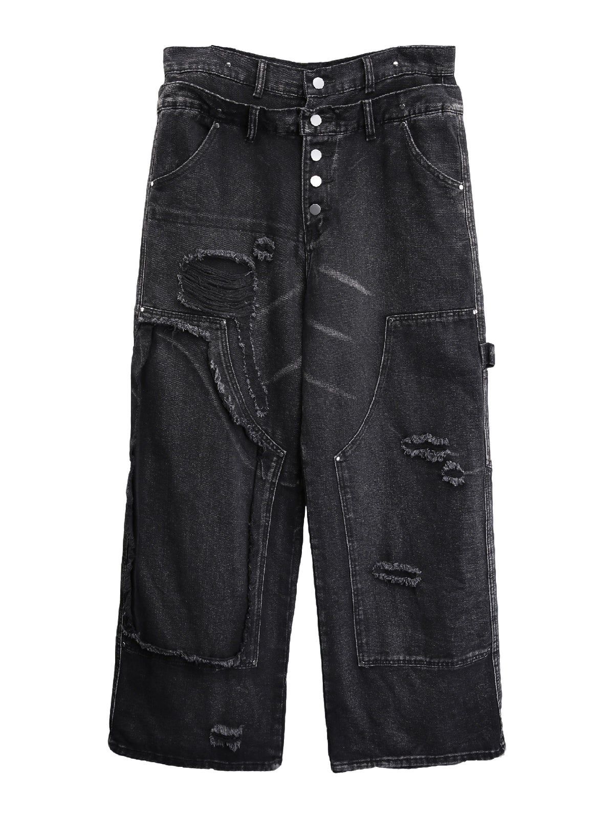 Washed Black Wide-Leg Jeans