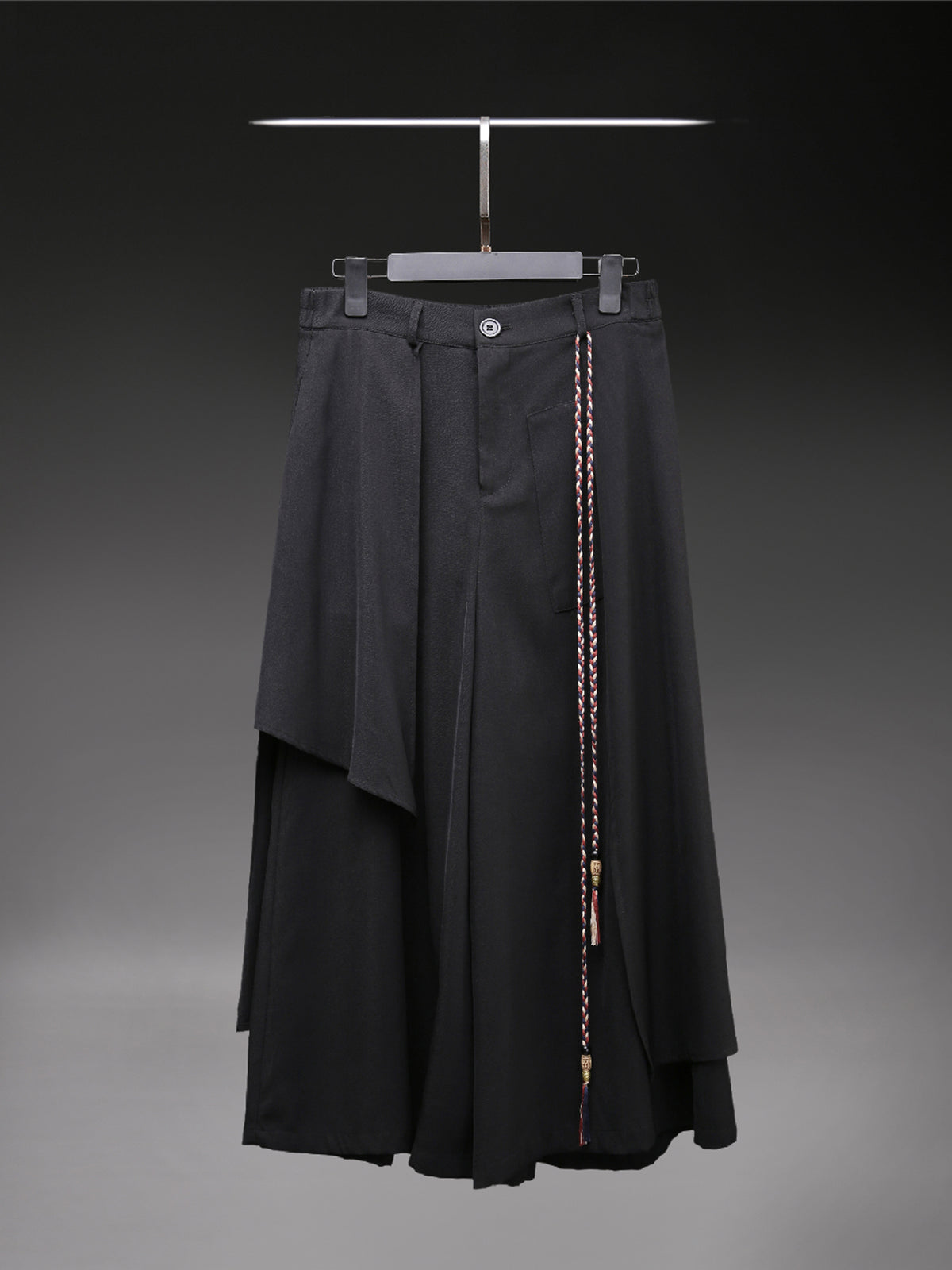 Asymmetric Wide-Leg Cropped Trousers