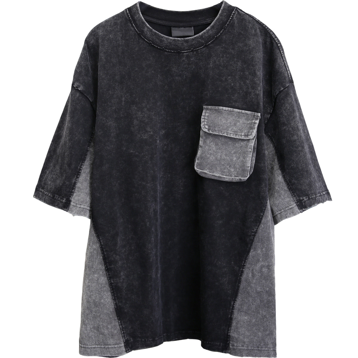 Corduroy-Panel Techwear Tee
