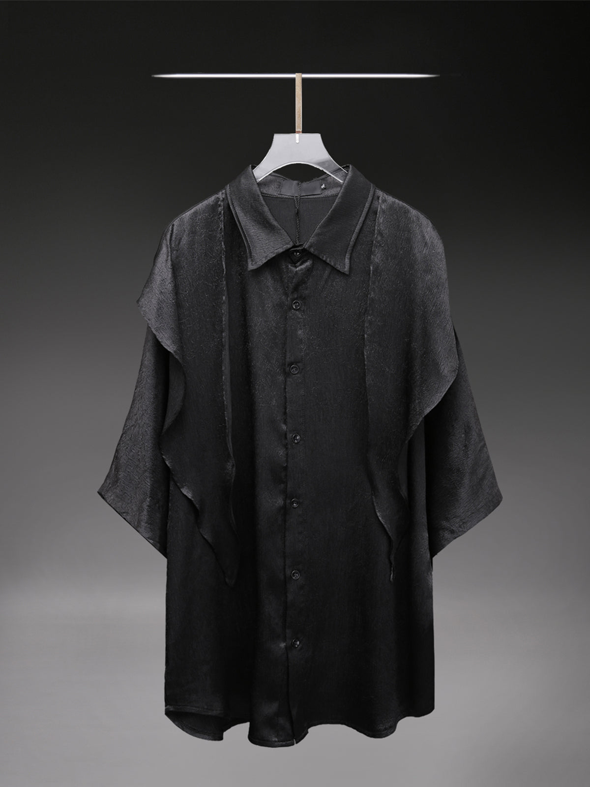 New-Chinese Draped Half-Sleeve Shirt