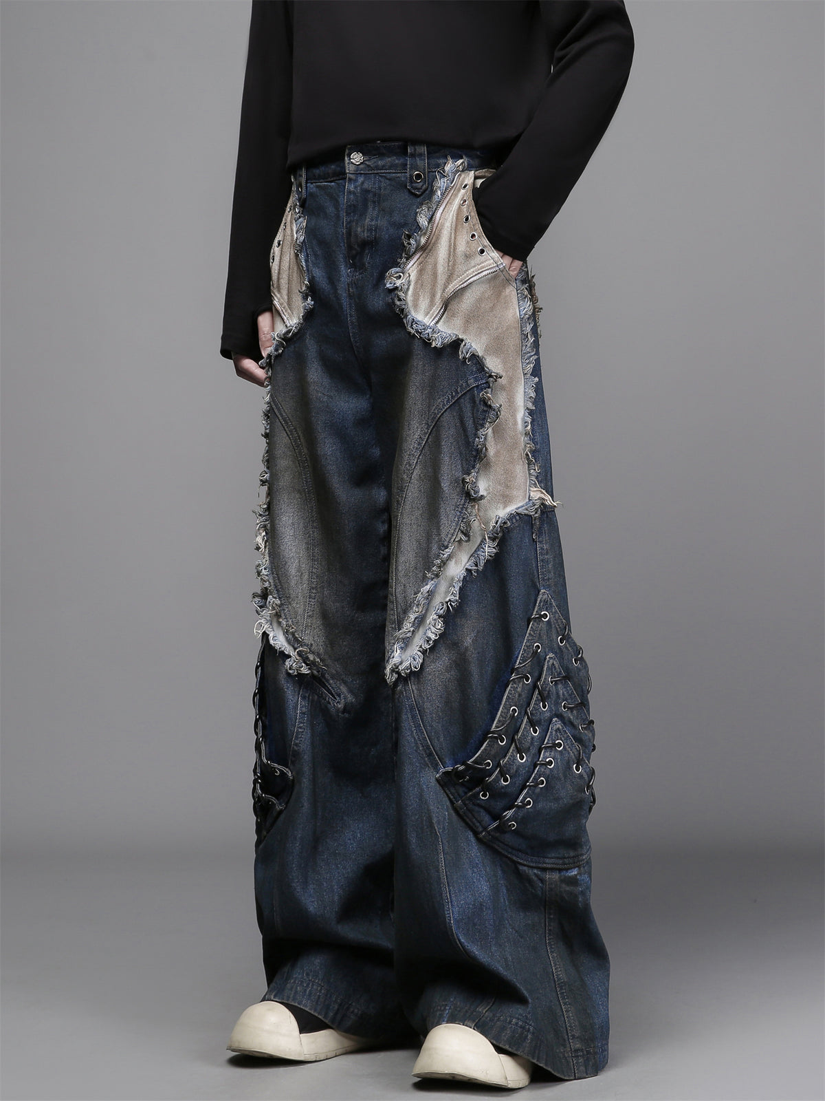 The Deconstructed Studded Fringe Denim